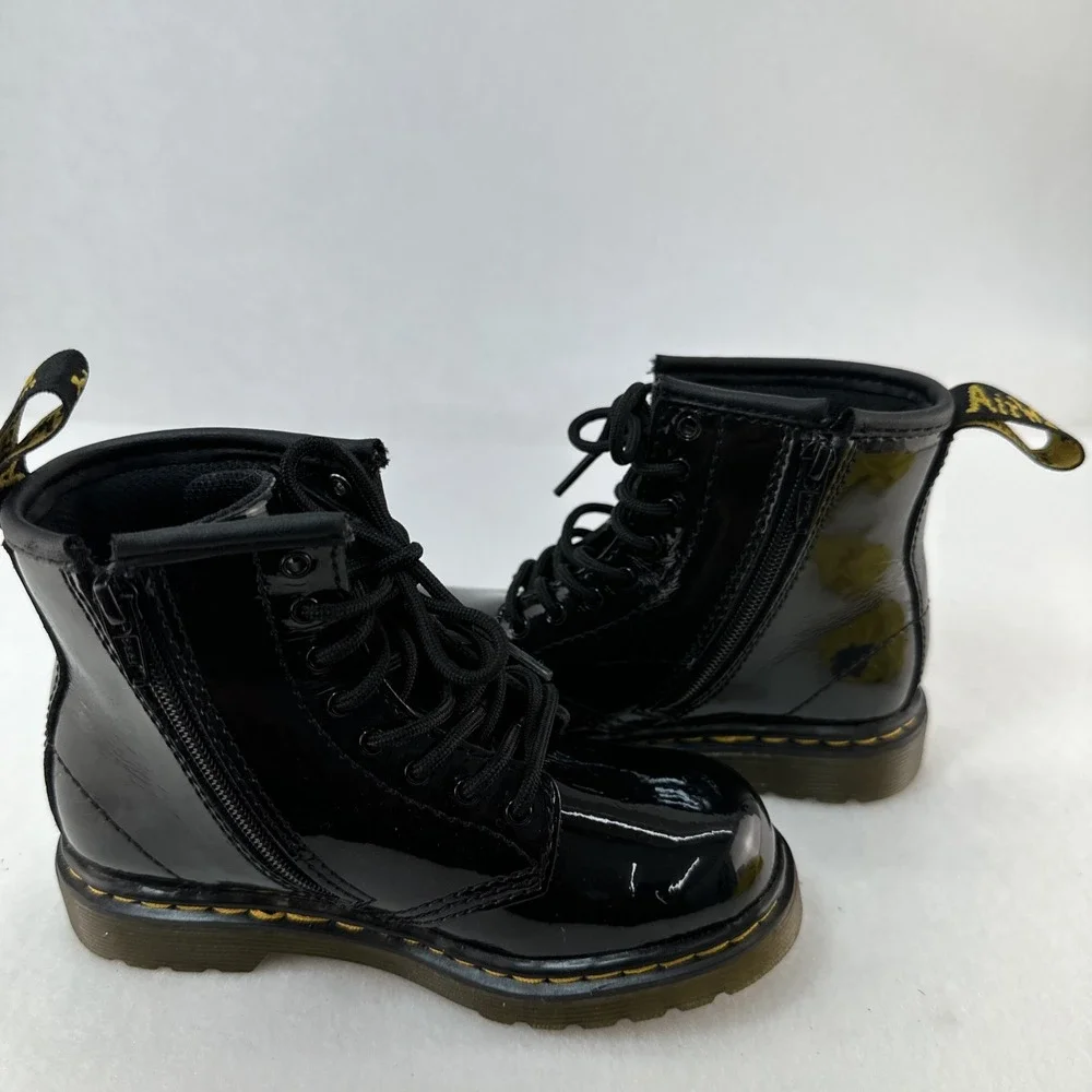 Dr. Martens  Toddler 1460 T  Black Patent Leather Ankle Boots Size US 10